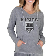 Los Angeles Kings Concepts Sport Women's Mainstream Terry Tri-Blend Long Sleeve Hooded Top - Gray - NHL