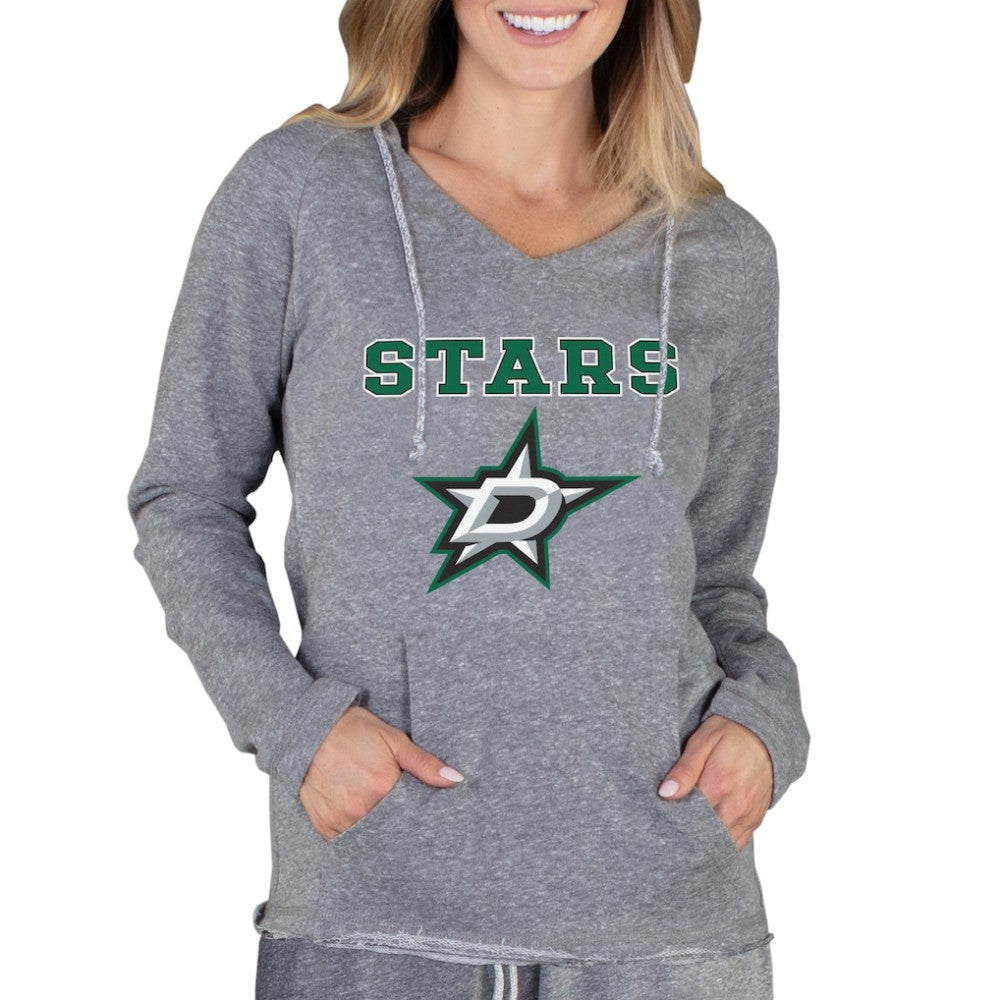 Dallas Stars Concepts Sport Women's Mainstream Terry Tri-Blend Long Sleeve Hooded Top - Gray - NHL