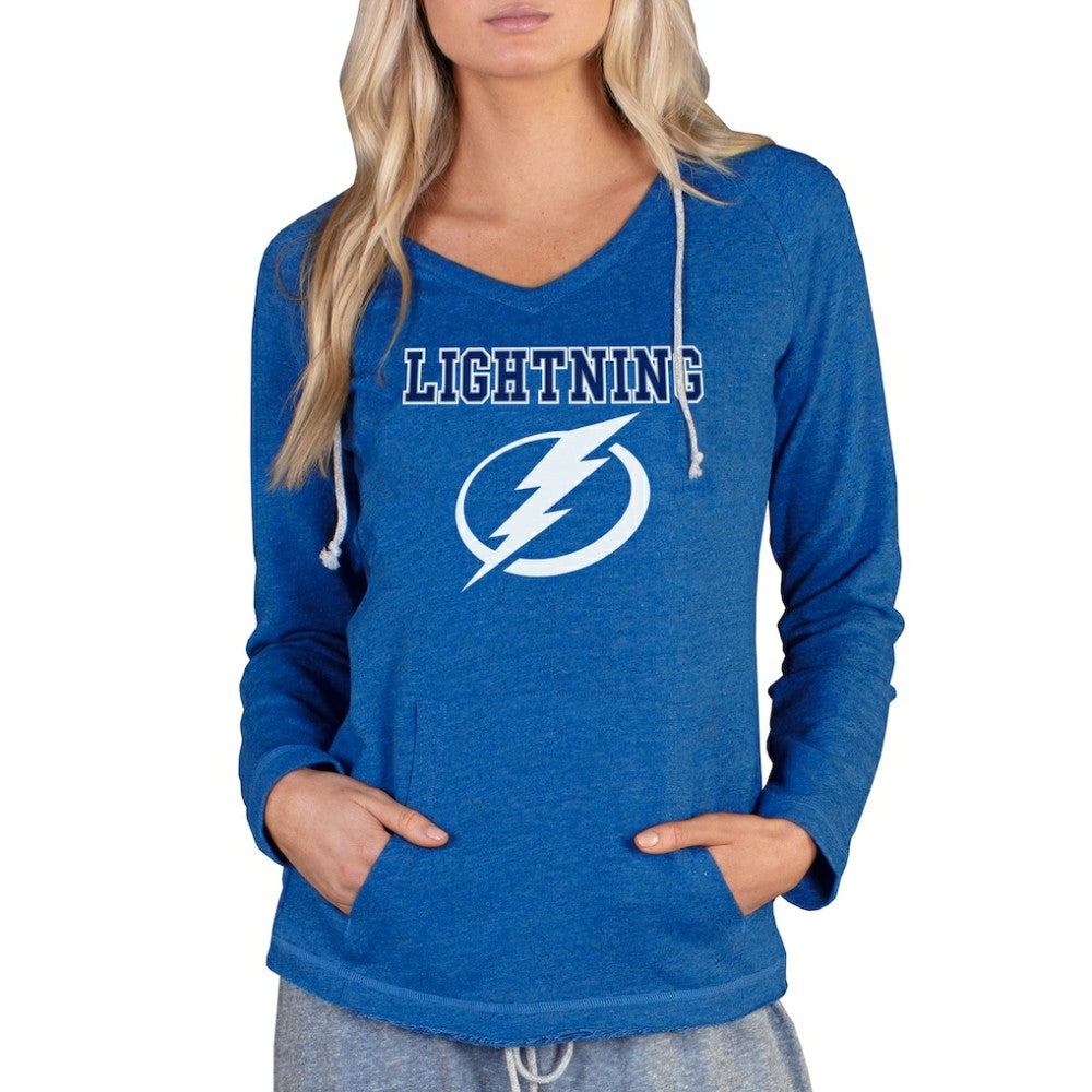 Tampa Bay Lightning Concepts Sport Women's Mainstream Terry Tri-Blend Long Sleeve Hooded Top - Royal - NHL