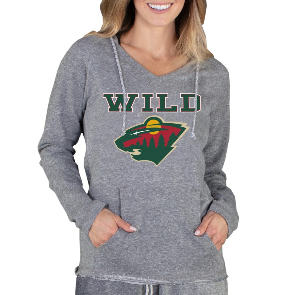 Minnesota Wild Concepts Sport Women's Mainstream Terry Tri-Blend Long Sleeve Hooded Top - Gray - NHL