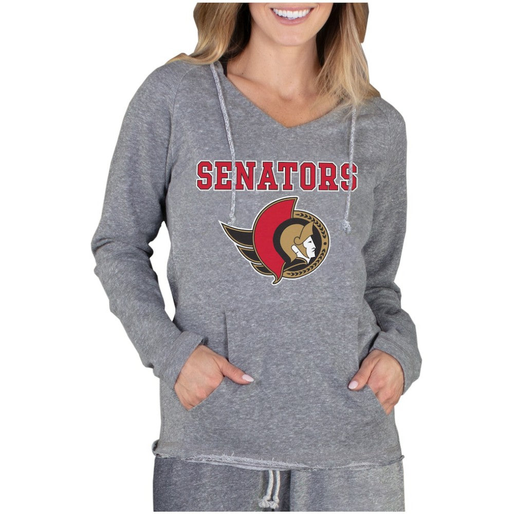 Ottawa Senators Concepts Sport Women's Mainstream Terry Long Sleeve Hooded Top - Gray - NHL