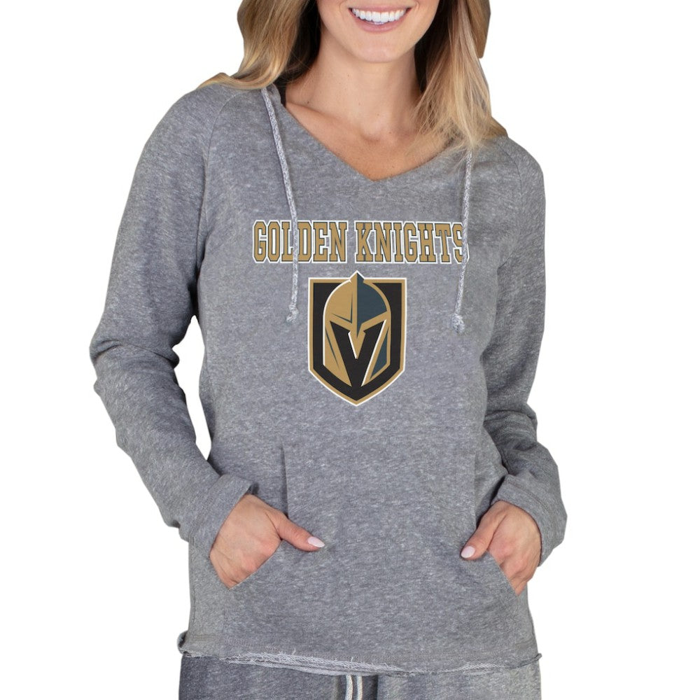 Vegas Golden Knights Concepts Sport Women's Mainstream Terry Tri-Blend Long Sleeve Hooded Top - Gray - NHL