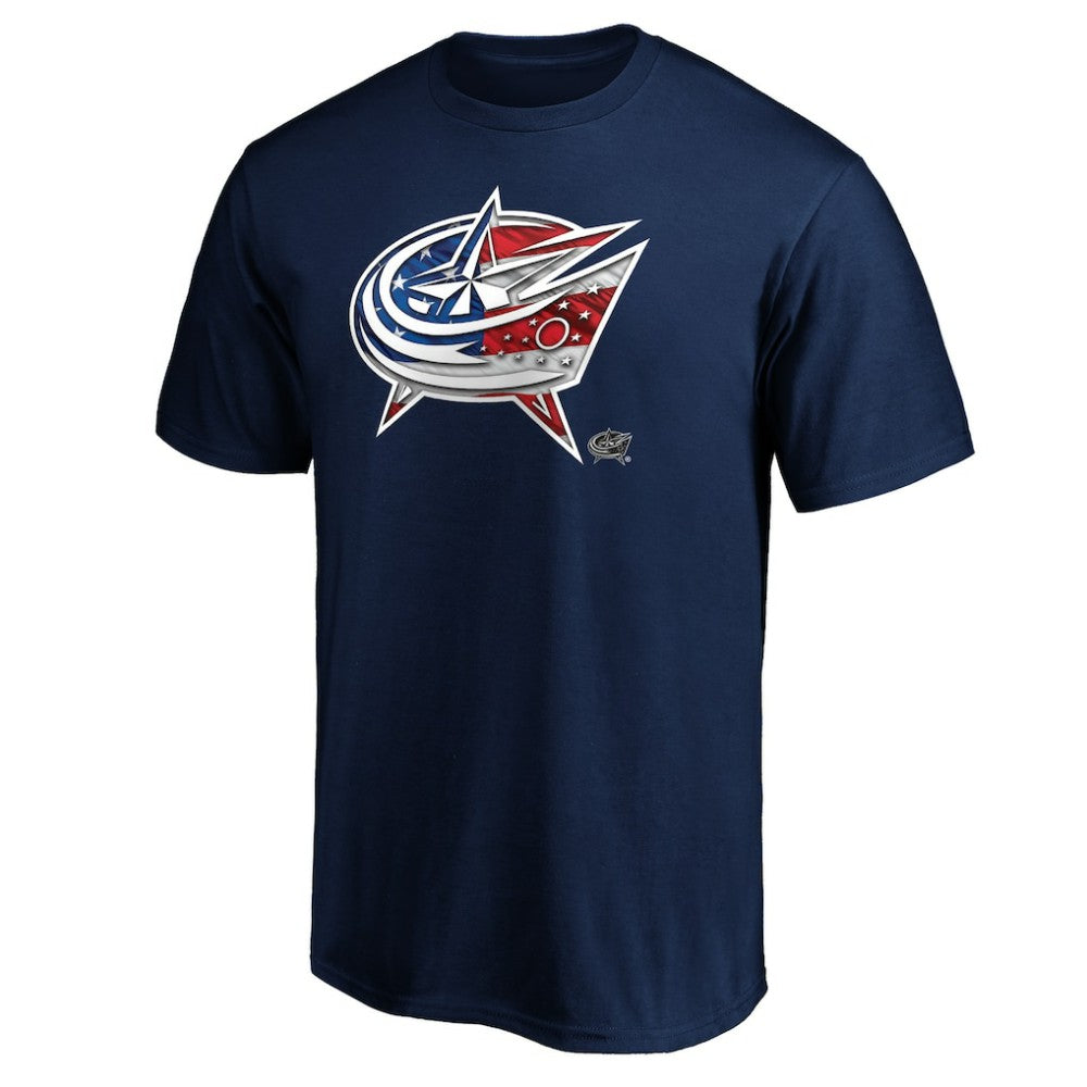 Columbus Blue Jackets Banner Wave Logo T-Shirt - Navy - NHL