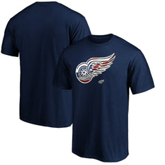 Detroit Red Wings Banner Wave Logo T-Shirt - Navy - NHL