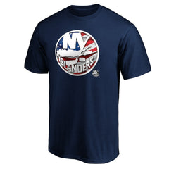 New York Islanders Banner Wave Logo T-Shirt - Navy - NHL