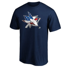 San Jose Sharks Banner Wave Logo T-Shirt - Navy - NHL