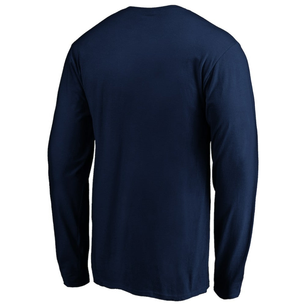 New Jersey Devils Banner Wave Logo Long Sleeve T-Shirt - Navy - NHL