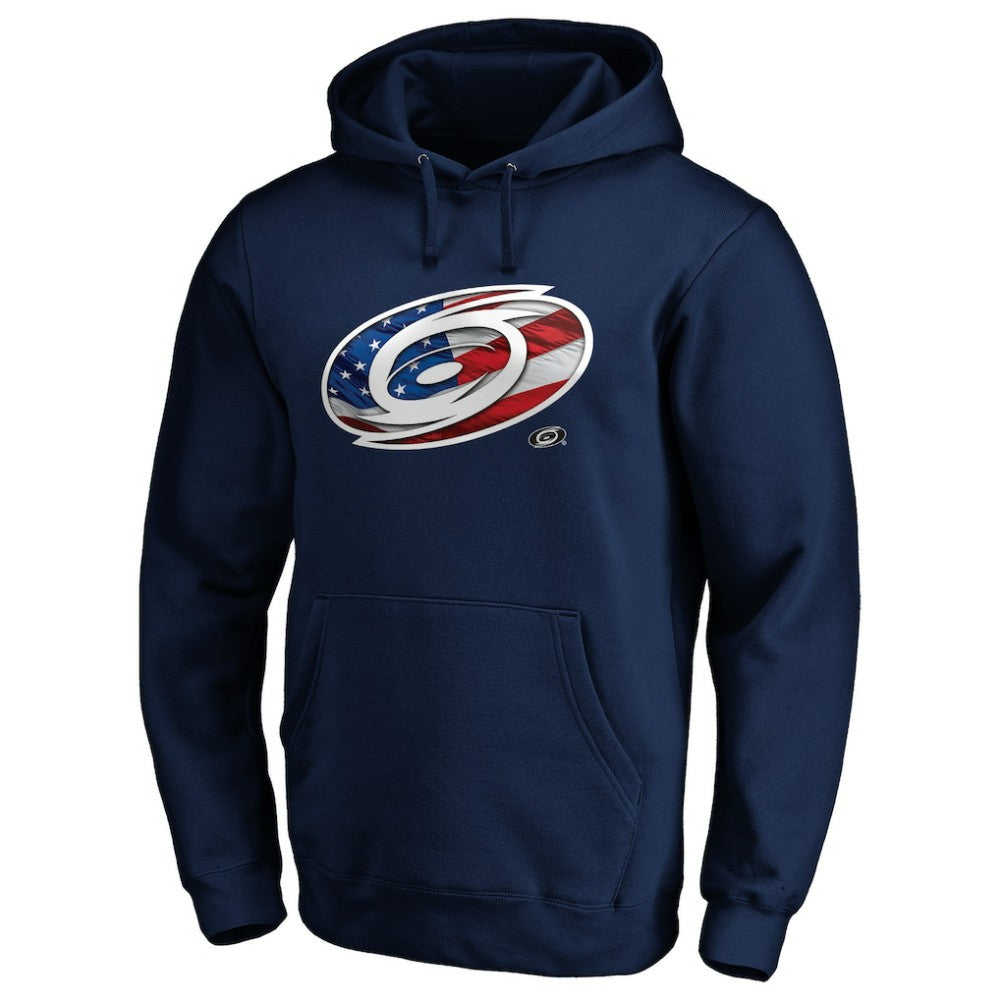 Carolina Hurricanes Banner Wave Logo Pullover Hoodie - Navy - NHL
