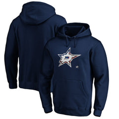 Dallas Stars Banner Wave Logo Pullover Hoodie - Navy - NHL