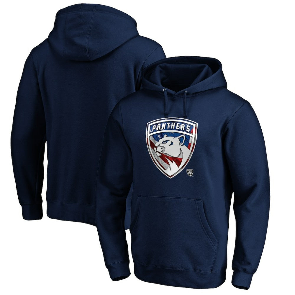 Florida Panthers Banner Wave Logo Pullover Hoodie - Navy - NHL