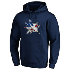 San Jose Sharks Banner Wave Logo Pullover Hoodie - Navy - NHL