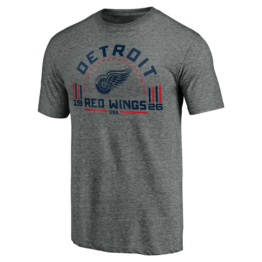 Detroit Red Wings Team Freedom Tri-Blend T-Shirt - Heathered Gray - NHL