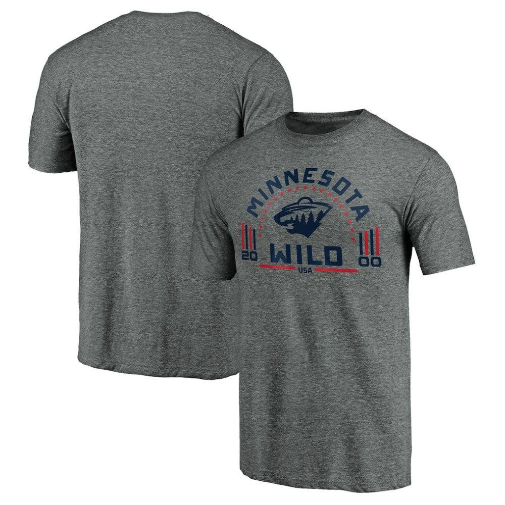 Minnesota Wild Team Freedom Tri-Blend T-Shirt - Heathered Gray - NHL