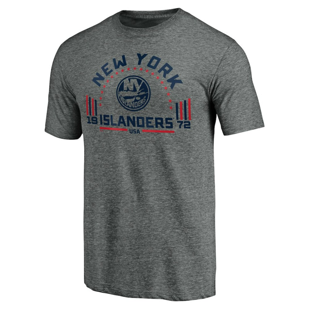 New York Islanders Team Freedom Tri-Blend T-Shirt - Heathered Gray - NHL