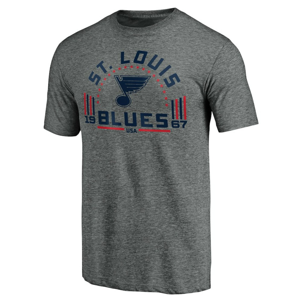 St. Louis Blues Team Freedom Tri-Blend T-Shirt - Heathered Gray - NHL