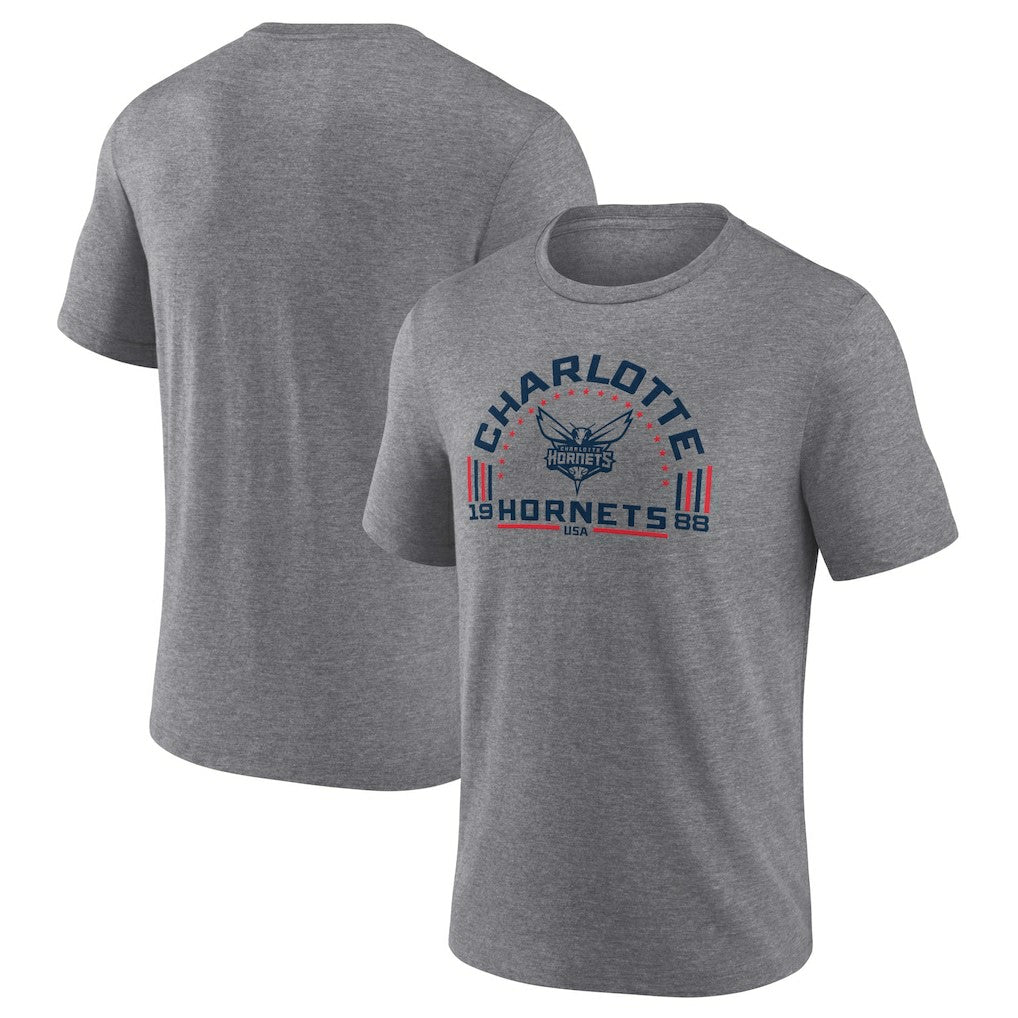 Charlotte Hornets Team Freedom Tri-Blend T-Shirt Gray - NBA