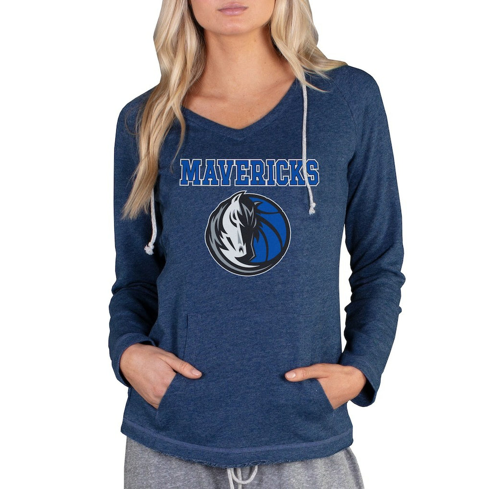 Dallas Mavericks Concepts Sport Women's Mainstream Terry Hooded Top Navy - NBA