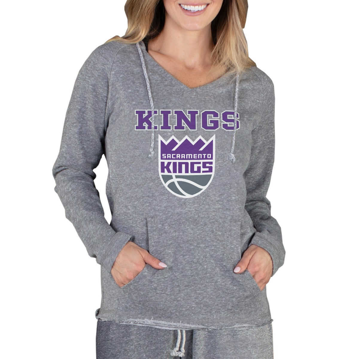 Sacramento Kings Concepts Sport Women's Mainstream Terry Hooded Top Gray - NBA