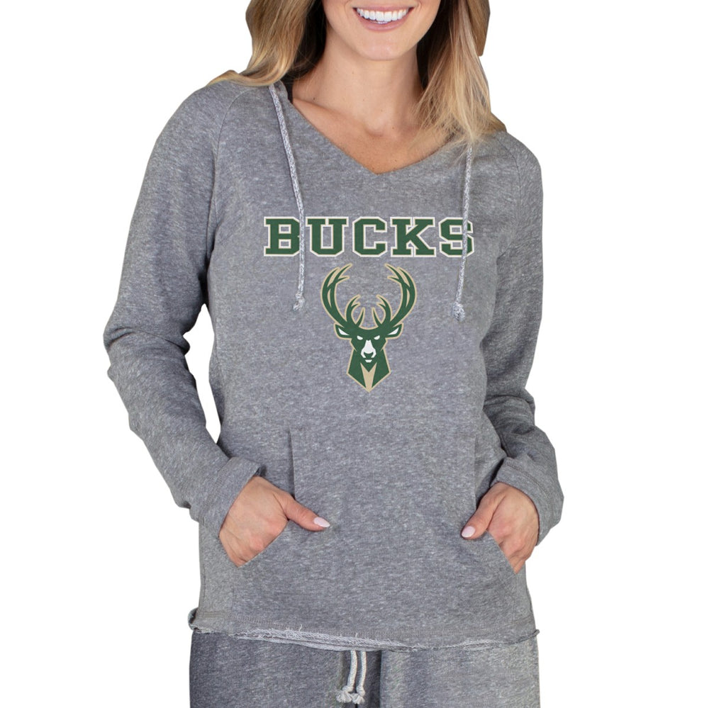 Milwaukee Bucks Concepts Sport Women's Mainstream Terry Hooded Top Gray - NBA