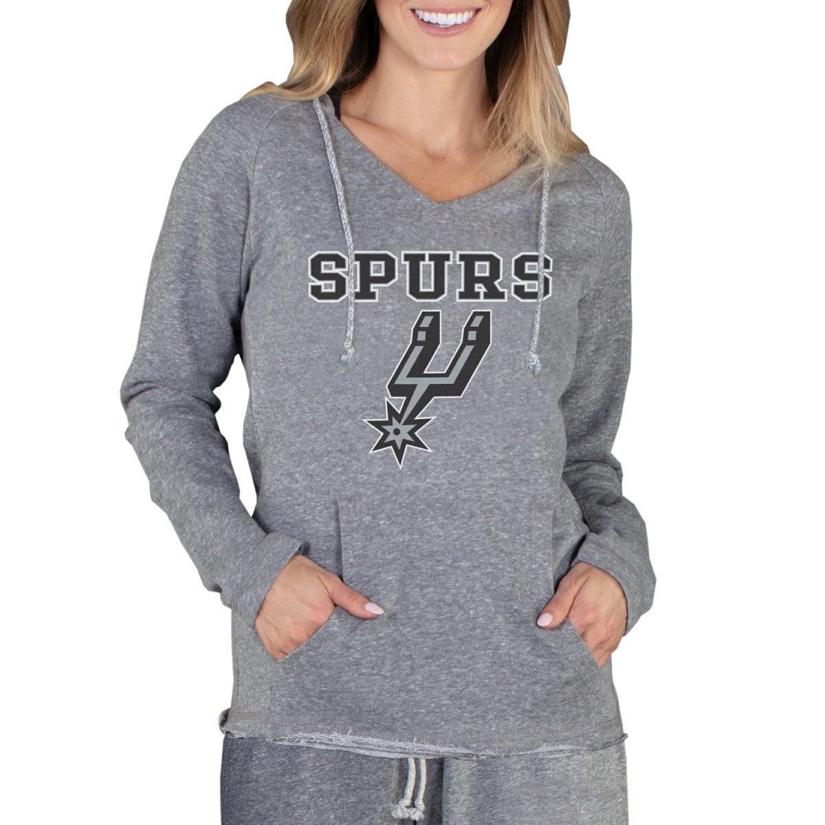San Antonio Spurs Concepts Sport Women's Mainstream Terry Hooded Top Gray - NBA