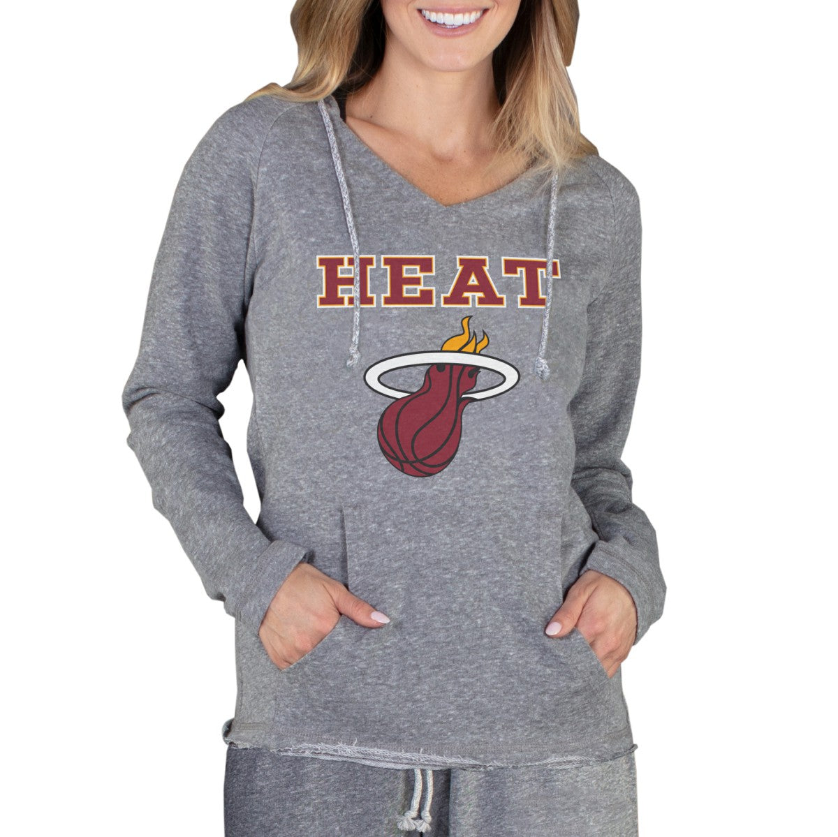 Miami Heat Concepts Sport Women's Mainstream Terry Hooded Top Gray - NBA
