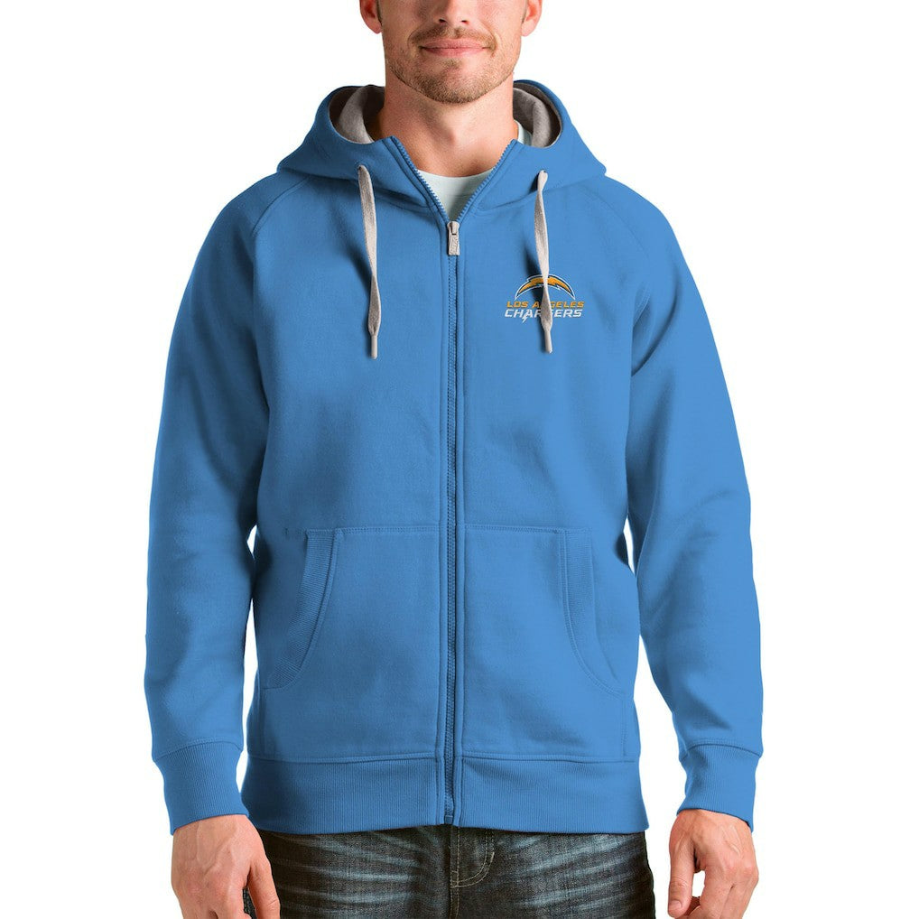 Los Angeles Chargers Antigua Victory Full-Zip Hoodie Powder Blue | NFL