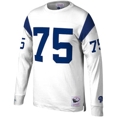 Deacon Jones Los Angeles Rams Throwback Retired Player Name & Number Long Sleeve Top White | Mitchell & Ness