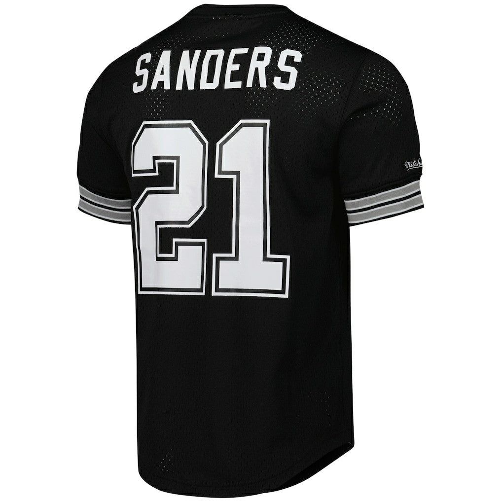 Deion Sanders Dallas Cowboys Retired Player Name & Number Mesh Top Black | Mitchell & Ness