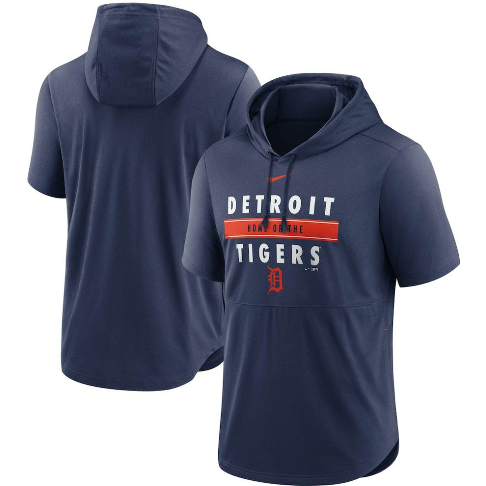 Detroit Tigers Nike Home Team Short Sleeve Hoodie Top - MLB