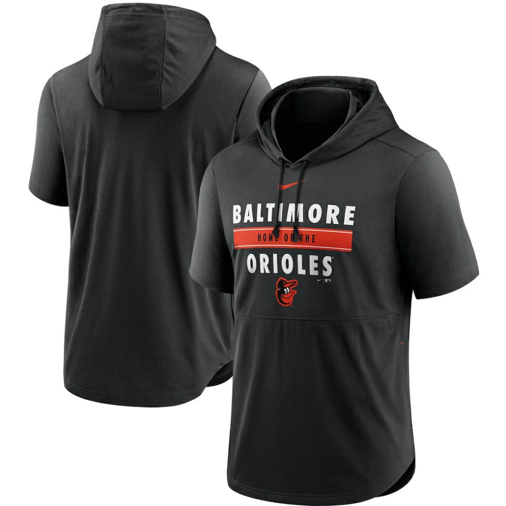 Baltimore Orioles Nike Home Team Short Sleeve Performance Hoodie Top - MLB