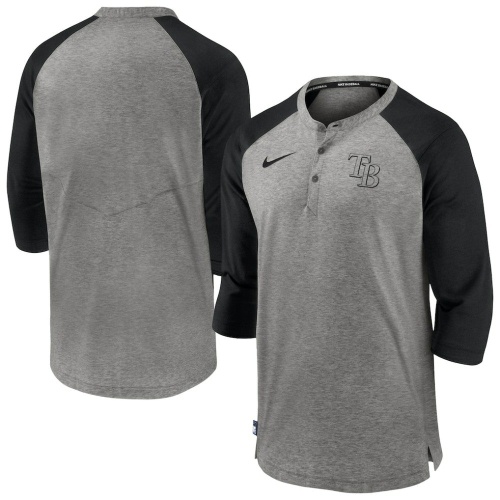 Tampa Bay Rays Nike Authentic Collection Flux Henley Raglan 3/4-Sleeve T-Shirt - MLB