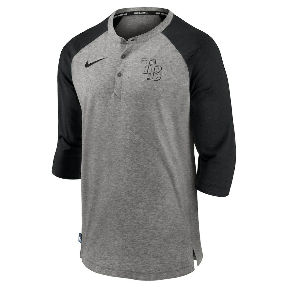 Tampa Bay Rays Nike Authentic Collection Flux Henley Raglan 3/4-Sleeve T-Shirt - MLB