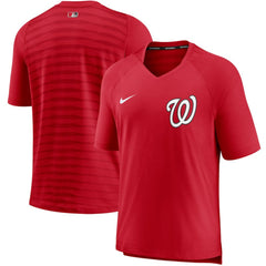 Washington Nationals Nike Authentic Collection Pregame Performance V-Neck T-Shirt - MLB
