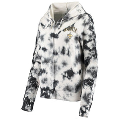 New Orleans Saints New Era Women's Tie Dye Fleece Full-Zip Hoodie Black | NFL