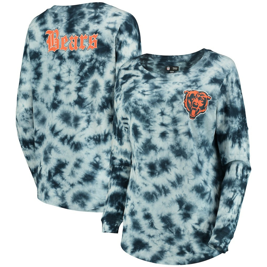 Chicago Bears New Era Women's Tie-Dye Long Sleeve T-Shirt Navy | NFL