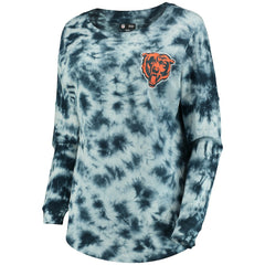 Chicago Bears New Era Women's Tie-Dye Long Sleeve T-Shirt Navy | NFL