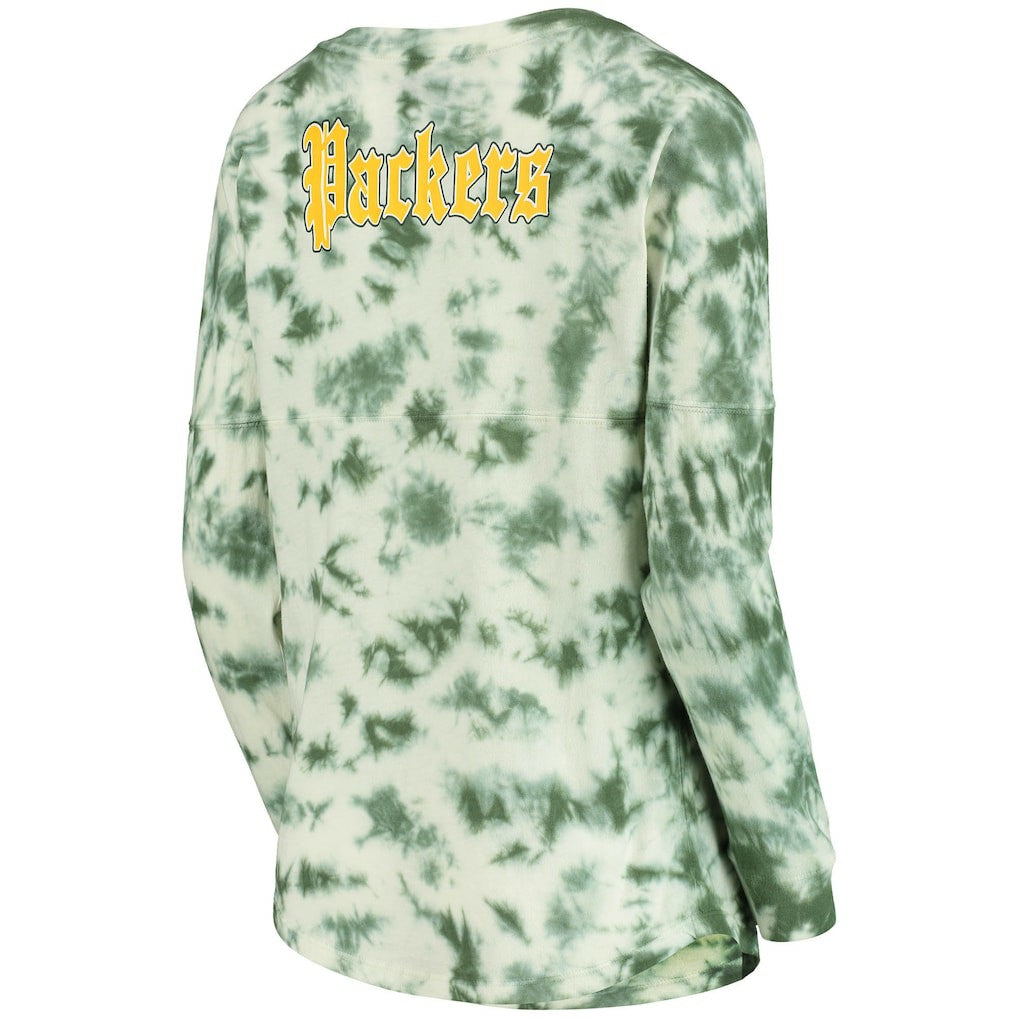 Green Bay Packers New Era Women's Tie-Dye Long Sleeve T-Shirt Green | NFL