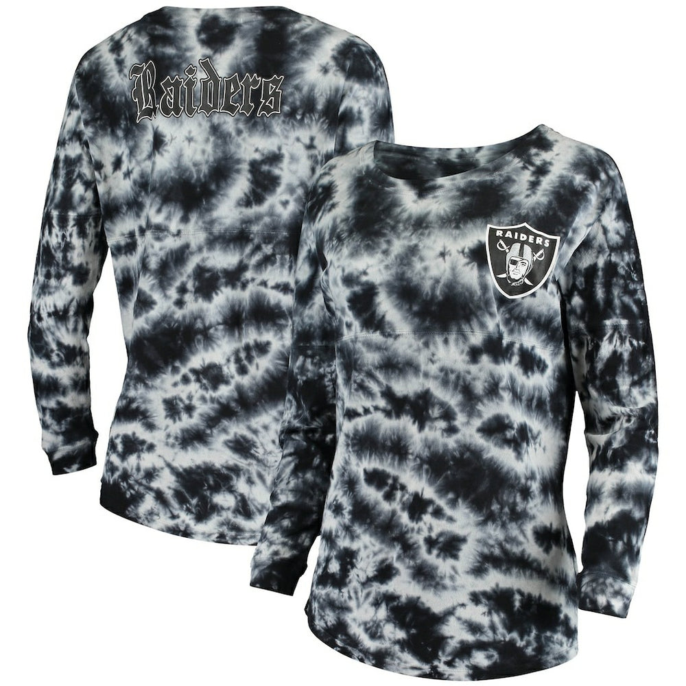 Las Vegas Raiders New Era Women's Tie-Dye Long Sleeve T-Shirt Black | NFL