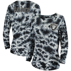Las Vegas Raiders New Era Women's Tie-Dye Long Sleeve T-Shirt Black | NFL