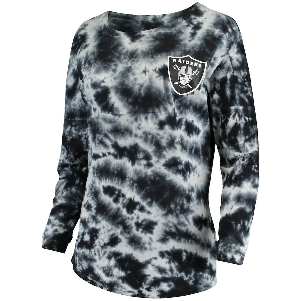 Las Vegas Raiders New Era Women's Tie-Dye Long Sleeve T-Shirt Black | NFL