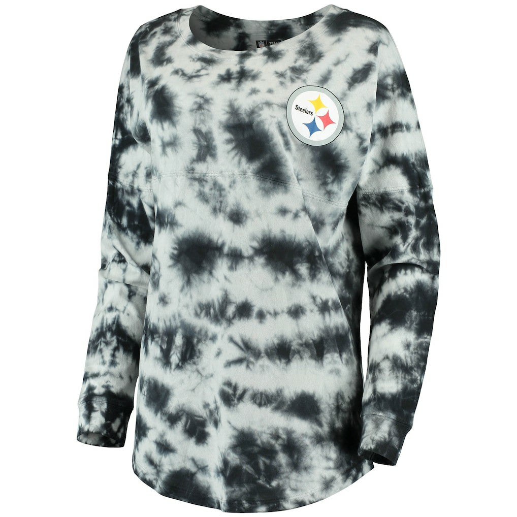 Pittsburgh Steelers New Era Women's Tie-Dye Long Sleeve T-Shirt Black | NFL