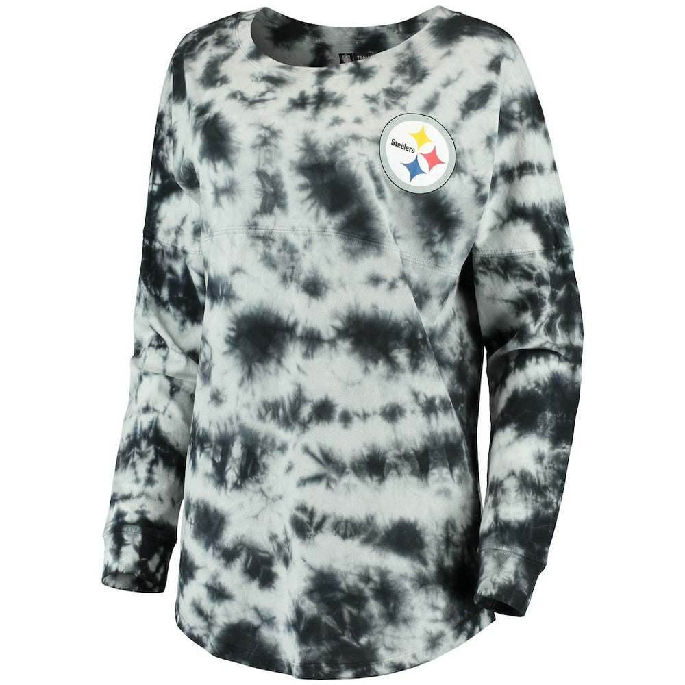 Pittsburgh Steelers New Era Women's Tie-Dye Long Sleeve T-Shirt Black | NFL
