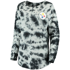 Pittsburgh Steelers New Era Women's Tie-Dye Long Sleeve T-Shirt Black | NFL