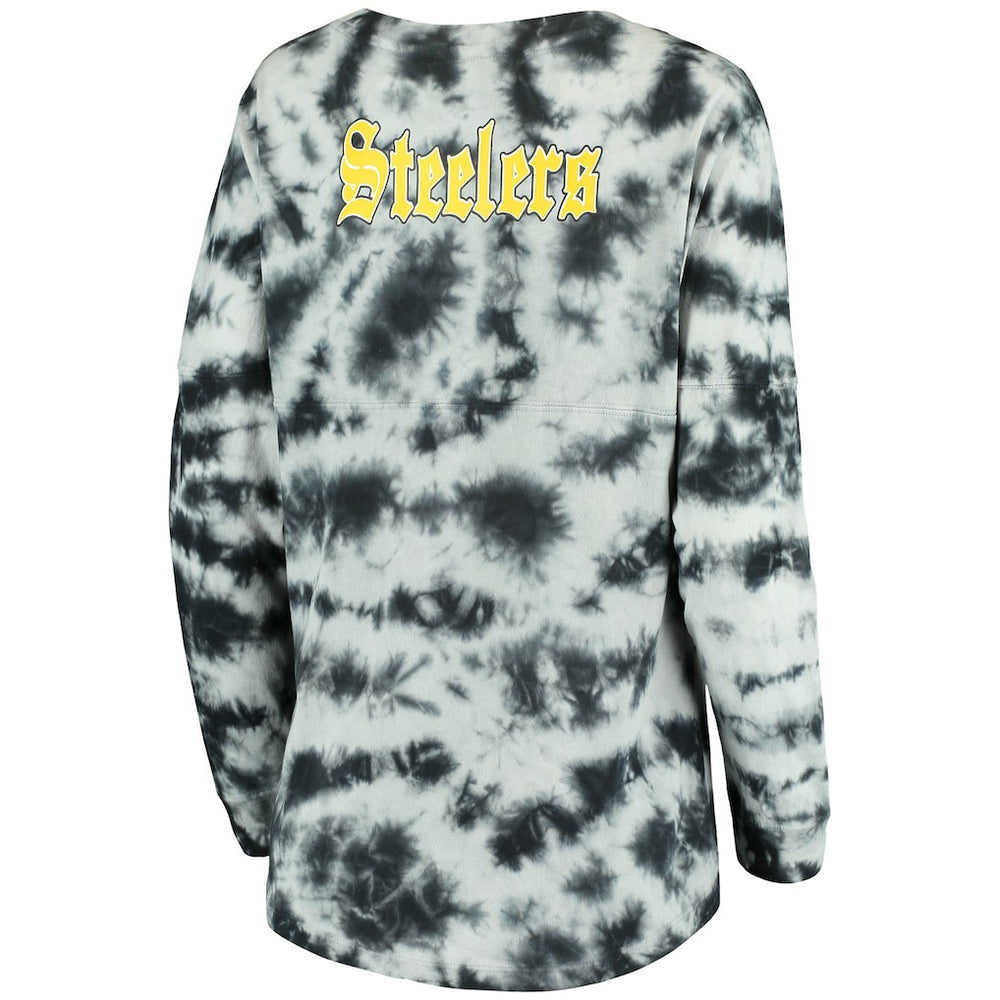 Pittsburgh Steelers New Era Women's Tie-Dye Long Sleeve T-Shirt Black | NFL