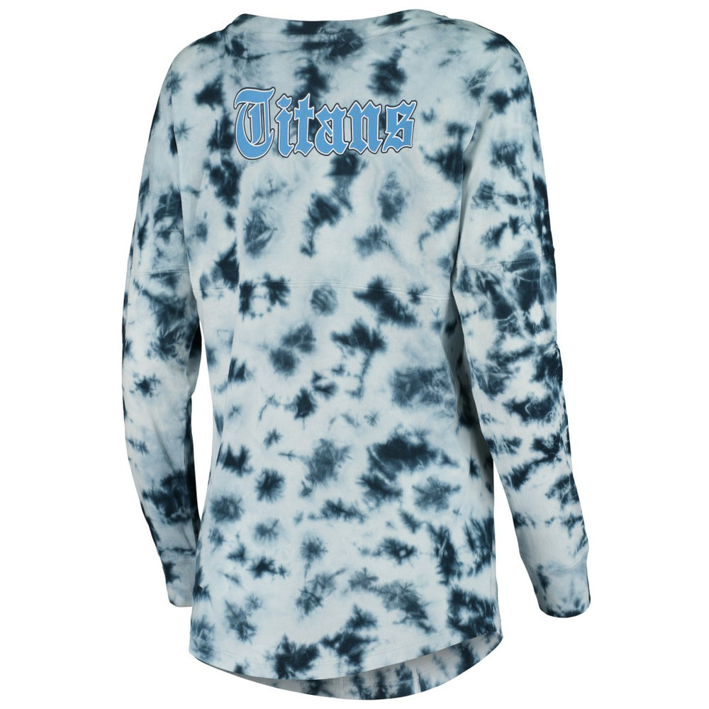 Tennessee Titans New Era Women's Tie-Dye Long Sleeve T-Shirt Navy | NFL