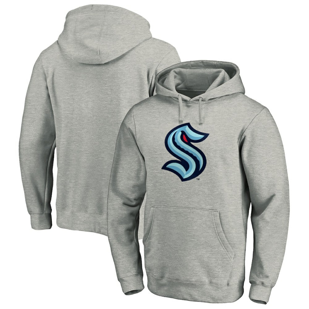 Seattle Kraken Fanatics Big & Tall Primary Logo Pullover Hoodie - Heather Gray - NHL