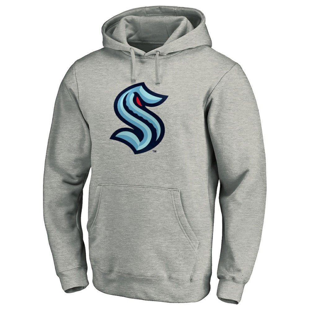 Seattle Kraken Fanatics Big & Tall Primary Logo Pullover Hoodie - Heather Gray - NHL