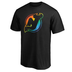New Jersey Devils Team Pride Logo T-Shirt - Black - NHL