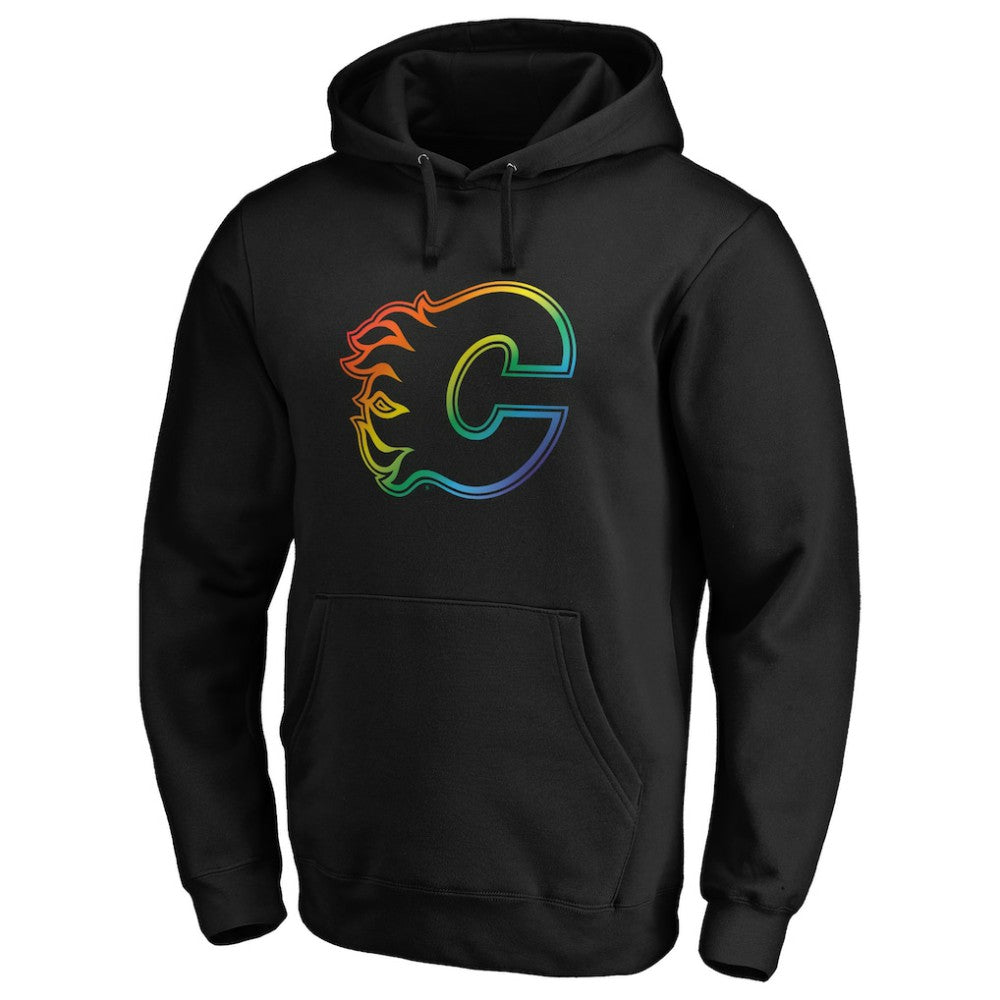 Calgary Flames Team Pride Logo Pullover Hoodie - Black - NHL