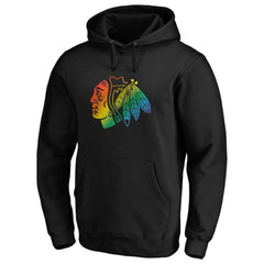 Chicago Blackhawks Team Pride Logo Pullover Hoodie - Black - NHL